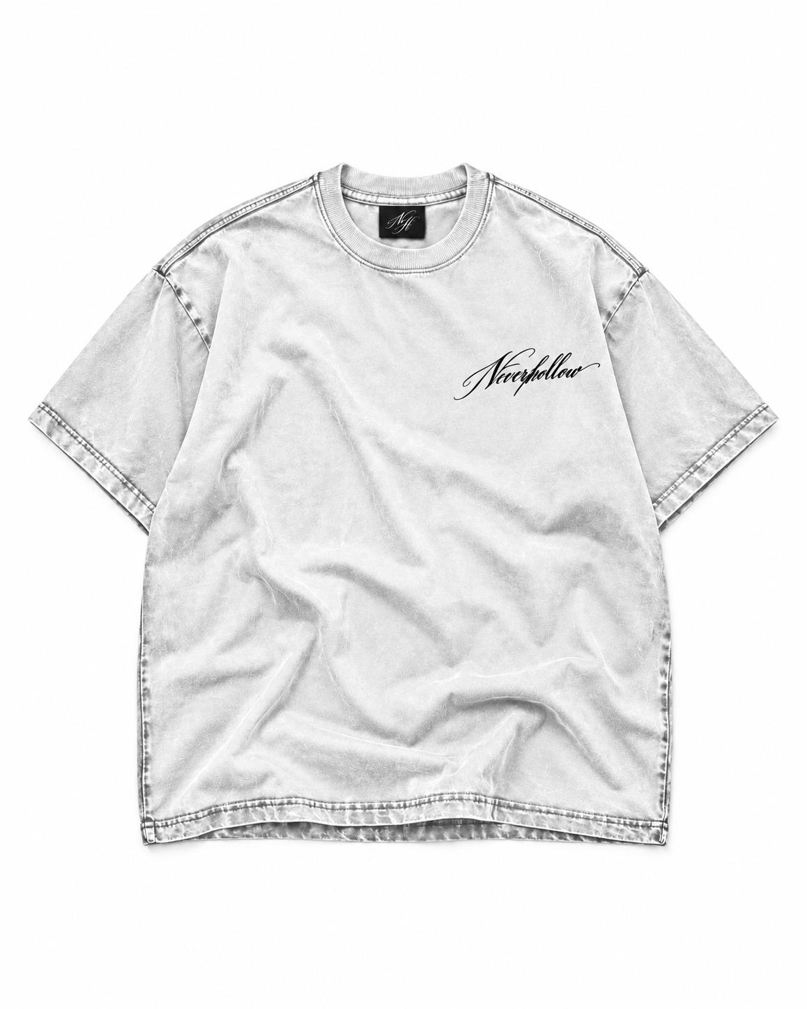 Hush Tee Bone laid flat, front, with the NH label at the neck